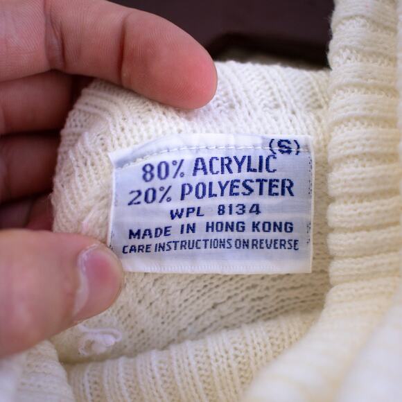 Vintage Boucle Cowl Neck Sweater White Size Small - Picture 7 of 8